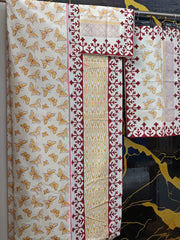 Hand Block Printed Cotton Bedsheet  (90 X108 ) IN