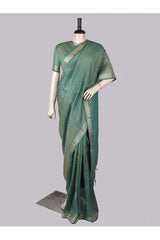 Pure Linen Cross Dyed Saree with Blouse