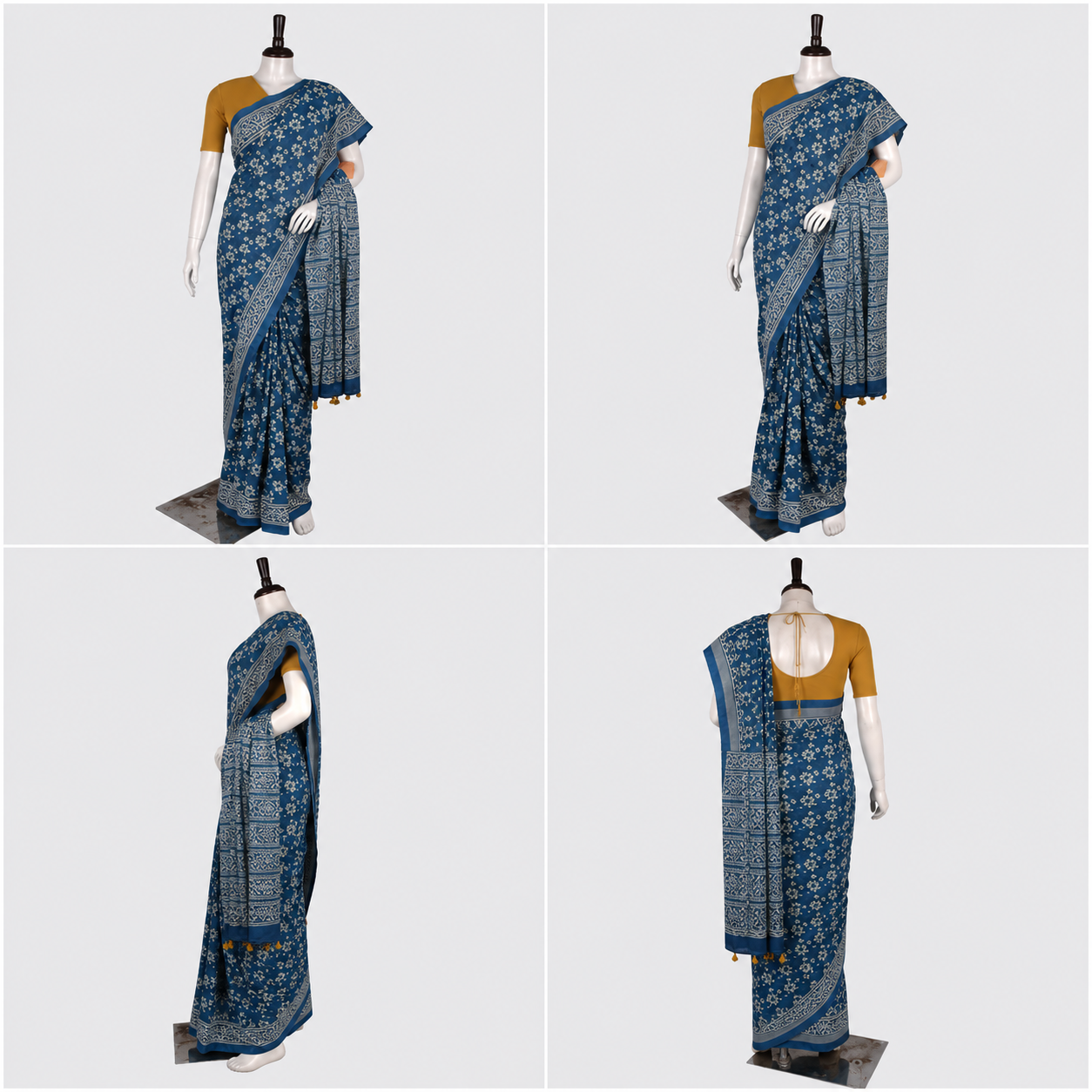 Hand Block Cotton Saree with Blouse