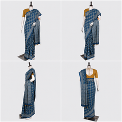 Hand Block Cotton Saree with Blouse