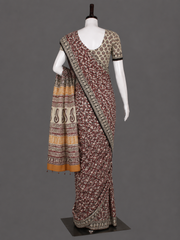 Hand Block Cotton Saree with Blouse