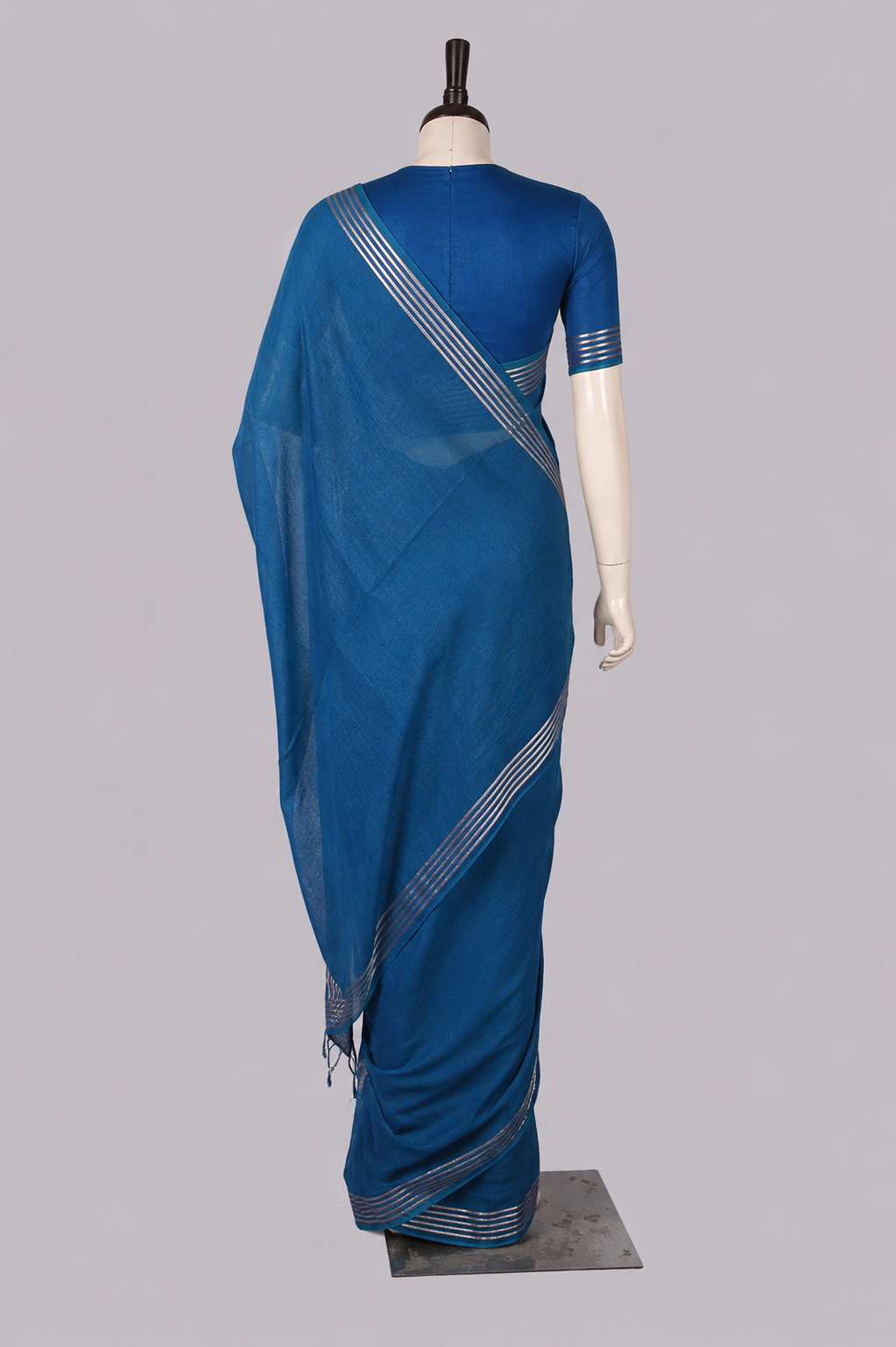 Pure Linen Cross Dyed Saree with Blouse