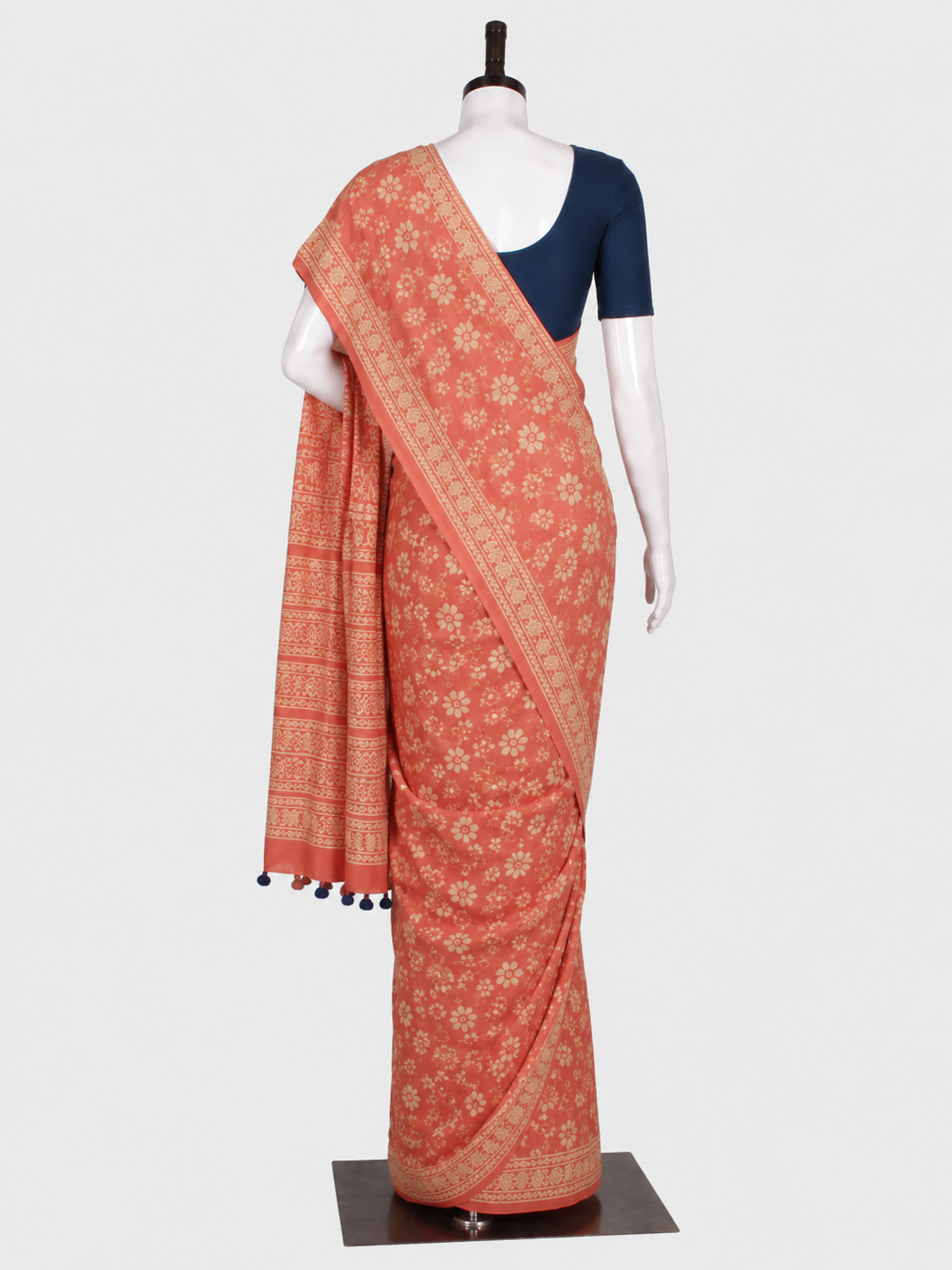 Hand Block Cotton Saree with Blouse