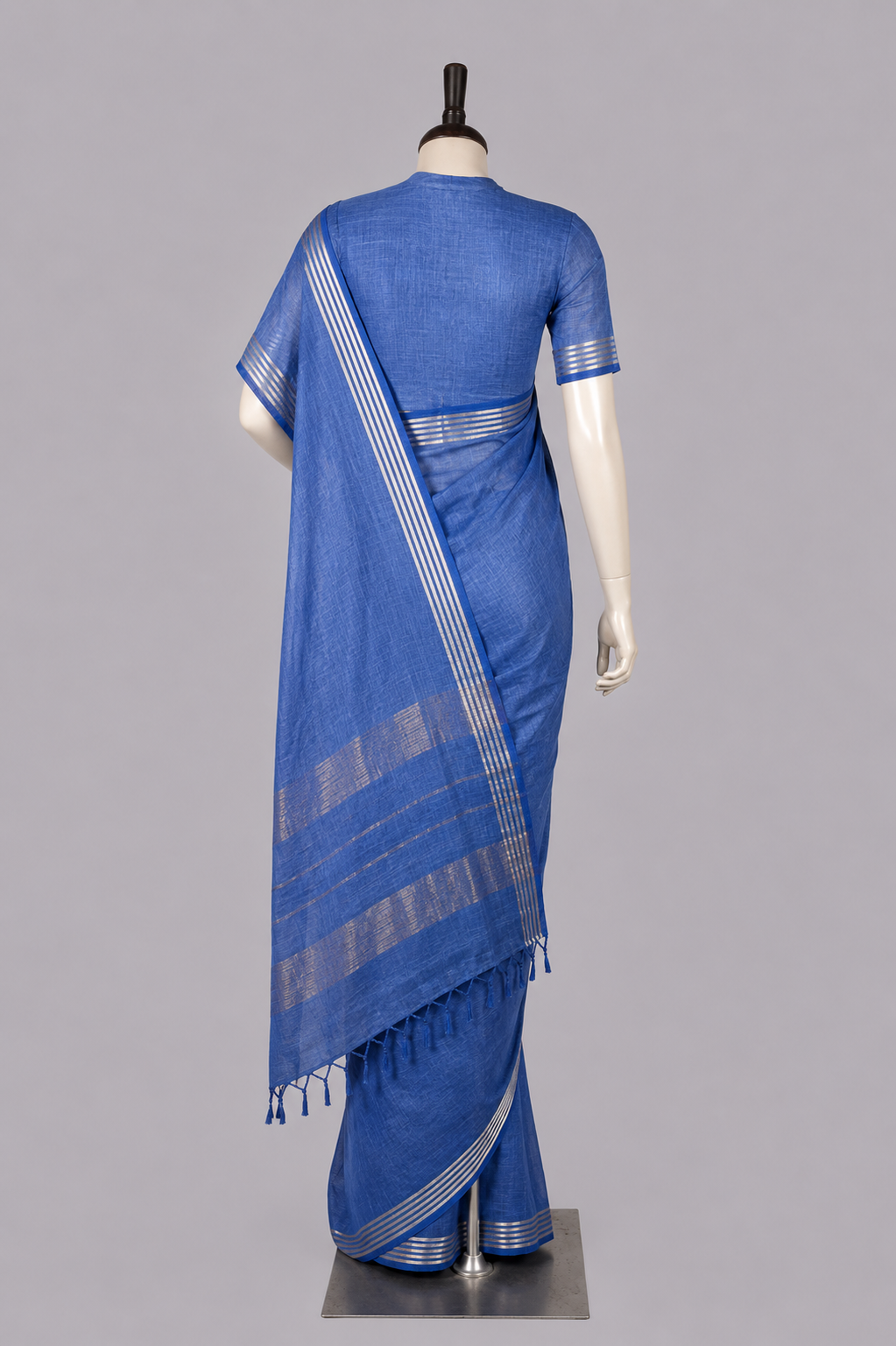 Pure Linen Cross Dyed Saree with Blouse
