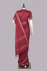 Pure Linen Cross Dyed Saree with Blouse