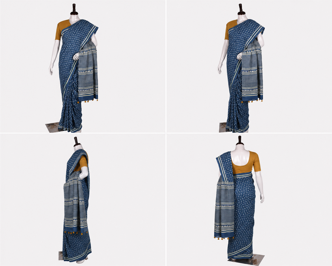 Hand Block Cotton Saree with Blouse