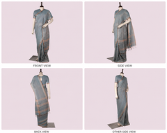 Pure Linen Cross Dyed Saree with Blouse