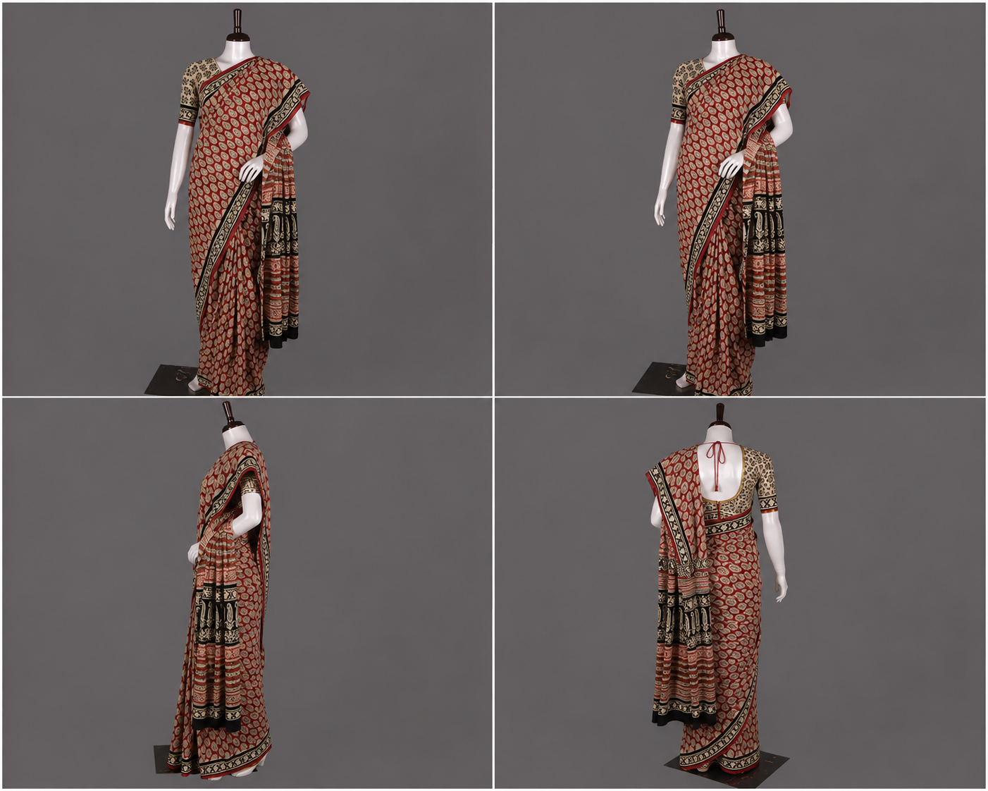 Hand Block Cotton Saree with Blouse