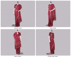 Pure Linen Cross Dyed Saree with Blouse