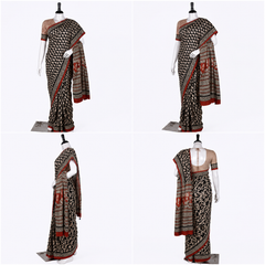 Hand Block Cotton Saree with Blouse