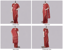 Pure Linen Cross Dyed Saree with Blouse