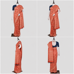 Hand Block Cotton Saree with Blouse