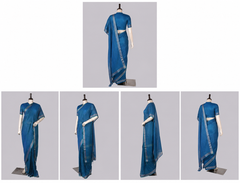 Pure Linen Cross Dyed Saree with Blouse