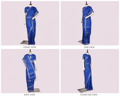 Pure Linen Cross Dyed Saree with Blouse