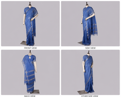 Pure Linen Cross Dyed Saree with Blouse