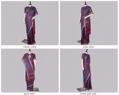 Pure Linen Cross Dyed Saree with Blouse
