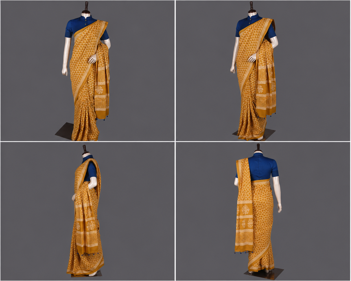 Hand Block Cotton Saree with Blouse