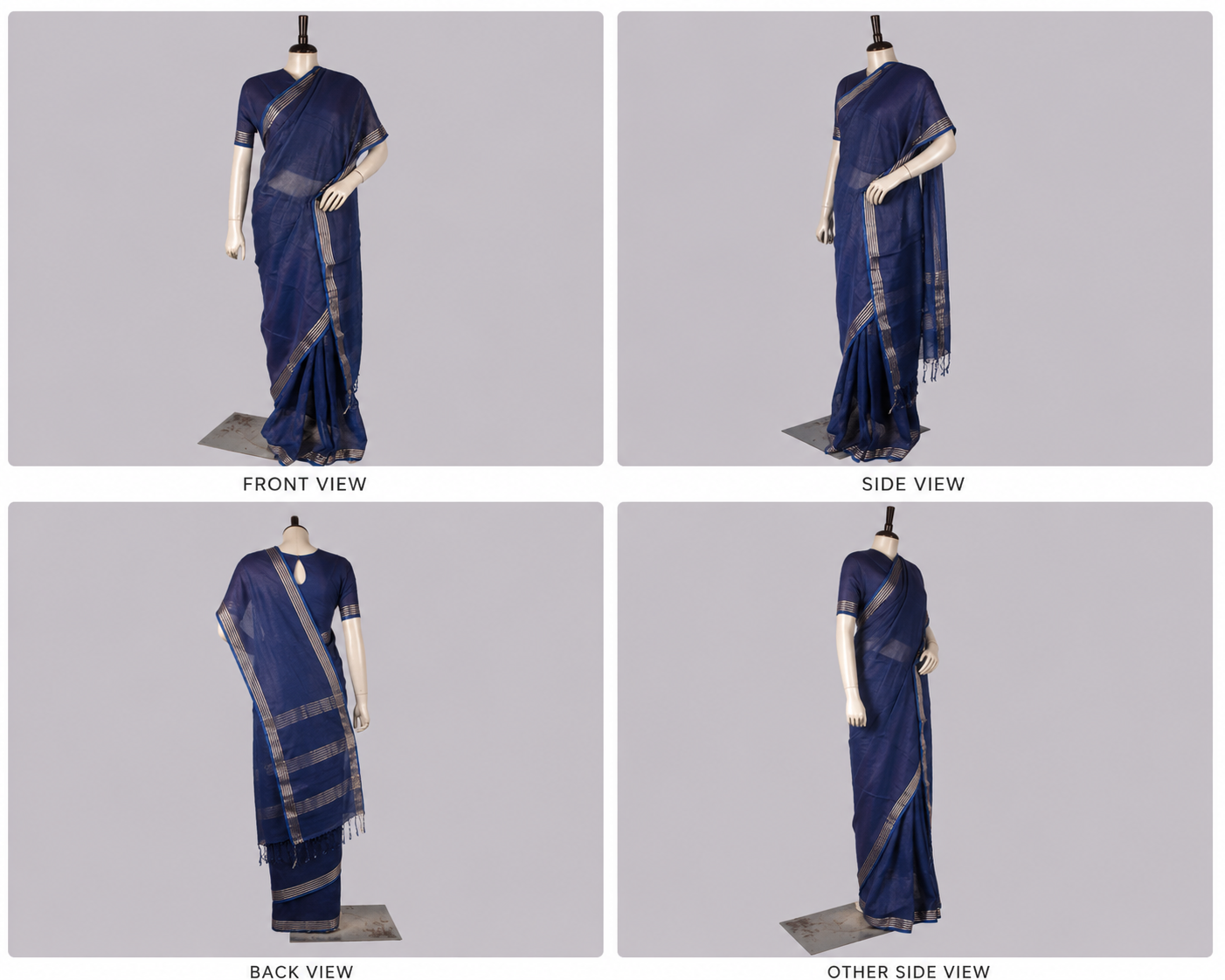 Pure Linen Cross Dyed Saree with Blouse