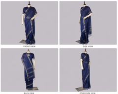 Pure Linen Cross Dyed Saree with Blouse