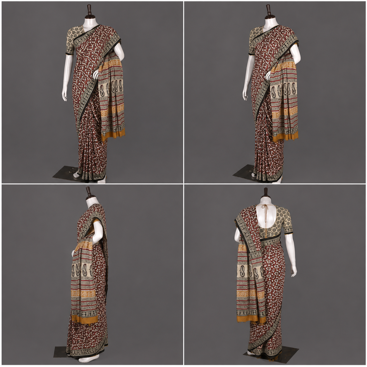 Hand Block Cotton Saree with Blouse