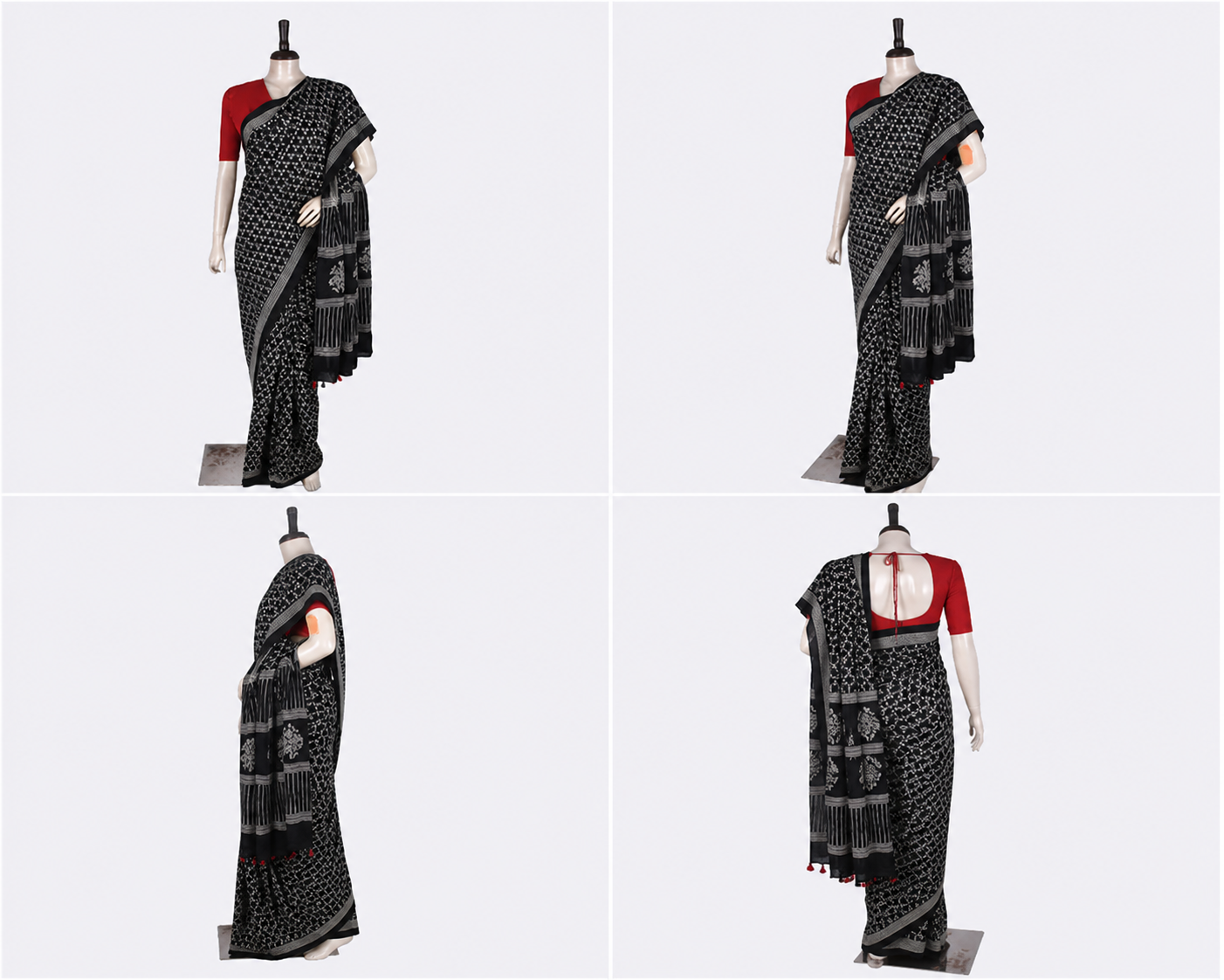 Hand Block Cotton Saree with Blouse