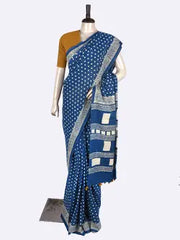 Hand Block Cotton Saree with Blouse