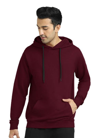 Cotton Solid Full Sleeves Mens Hoodie