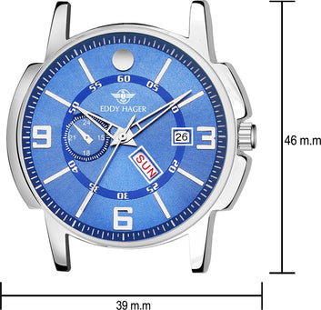 Men's Analog Watch 440 Case Blue Dial D&D EDDY