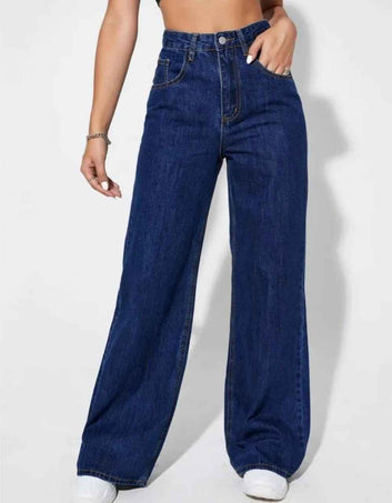 Chic Indigo Dreams Wide-Leg Jeans For Women's