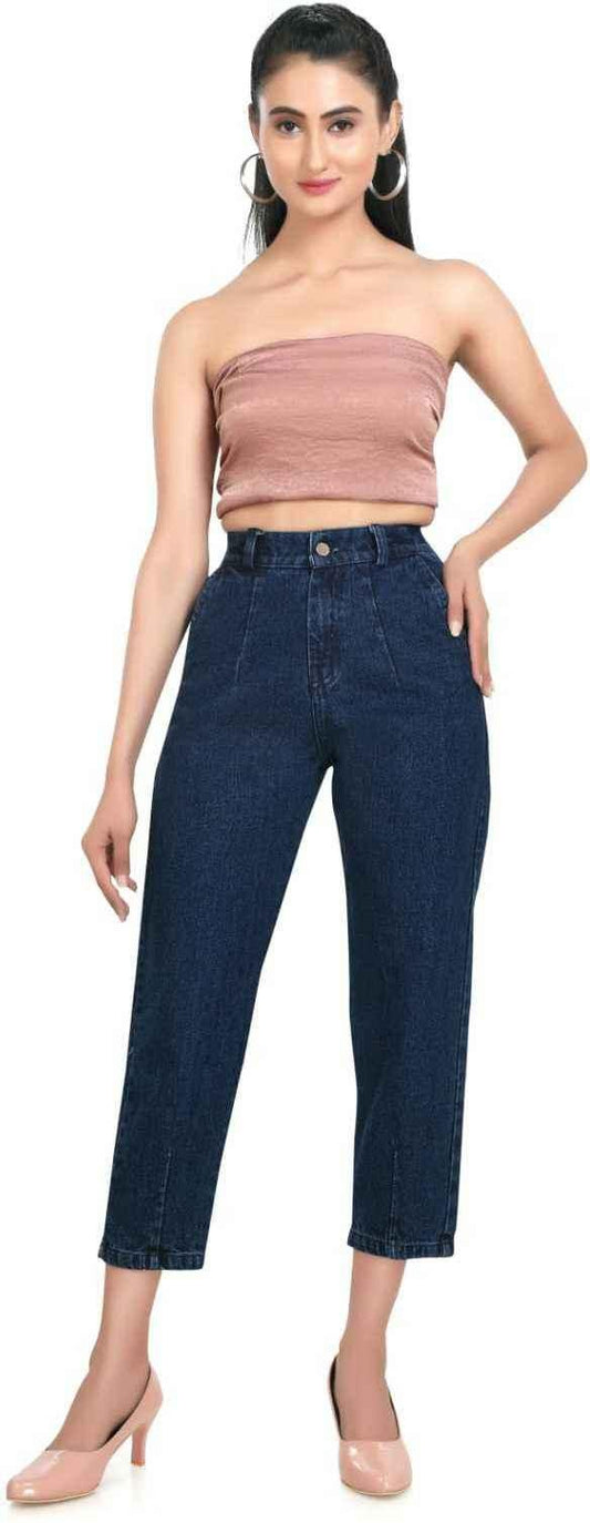 Fancy Mom Fit Jeans For Women's