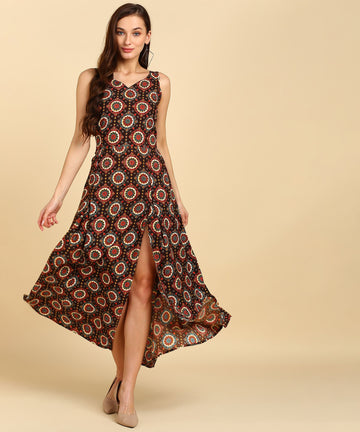 Latest Printed American Crepe Floor Length Kurti