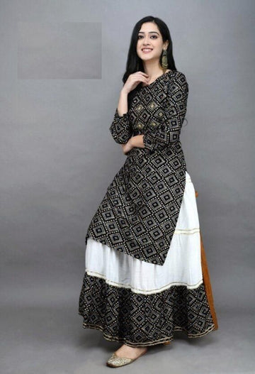 Women's Causal Printed Rayon Kurtis